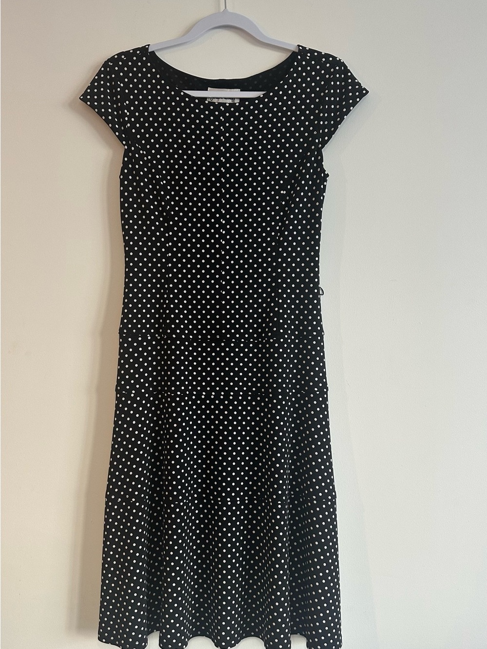 Joseph Ribkoff Black & White Polka Dot Dress – Fit & Flare – Size 8